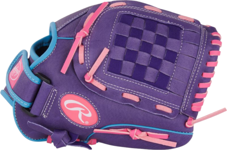 Rawlings Sure Catch Softball 11" Youth Glove Purple/Pink/Columbia Blue RHT