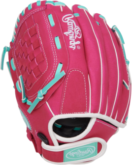 Rawlings Sure Catch Softball 10.5'' Youth Glove Pink/Mint/White LHT