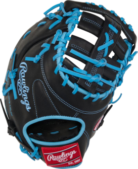 Rawlings R9 13" First Base Glove Black/Columbia Blue RHT