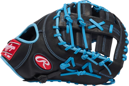 Rawlings R9 13" First Base Glove Black/Columbia Blue RHT