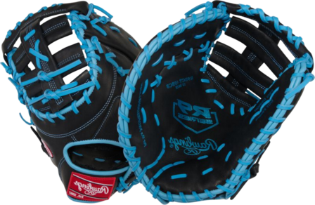 Rawlings R9 13" First Base Glove Black/Columbia Blue LHT