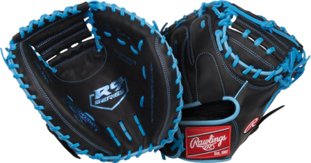 Rawlings R9 32.5" Catcher Glove Black/Columbia Blue RHT