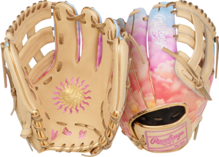 Rawlings Heart of the Hide Softball Sierra Romero 12" Infield Glove Tan/Pink Clouds RHT
