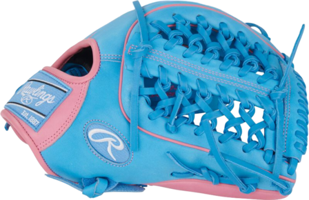 Rawlings Heart of the Hide 12.75" Outfield Glove Columbia Blue/Pink RHT