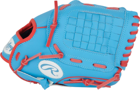 Rawlings Players Series 10.5" Youth Glove Columbia Blue/Red RHT