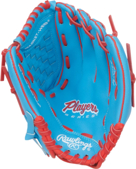 Rawlings Players Series 10.5" Youth Glove Columbia Blue/Red RHT