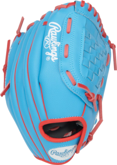 Rawlings Players Series 10.5" Youth Glove Columbia Blue/Red RHT