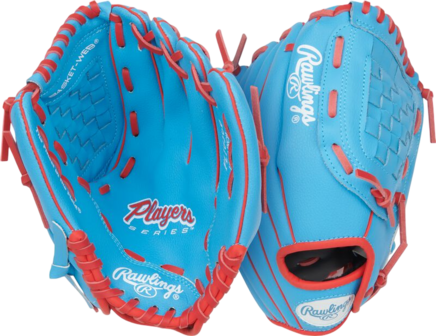 Rawlings Players Series 10.5" Youth Glove Columbia Blue/Red RHT