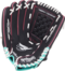 Rawlings Sure Catch Softball 12" Youth Glove Black/Mint/Pink LHT