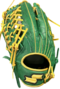 SSK EBC50 12.75" Outfield Glove Crocodile Pattern Dark Green/Gold LHT