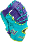 Wilson A2000 1612SS 12" First Base Glove Teal/Purple/Neon LHT