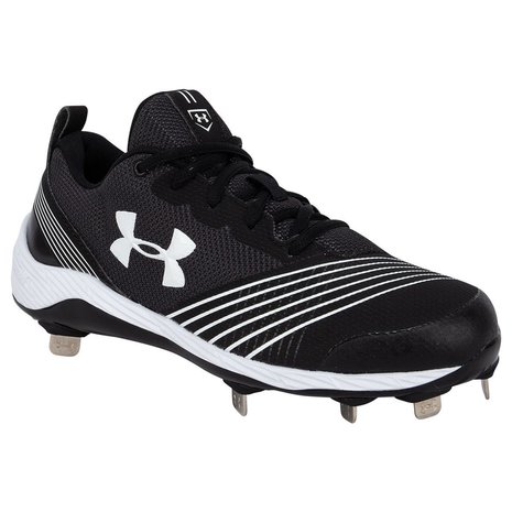 Under Armour Glyde Black/White Stripes Metal Cleats