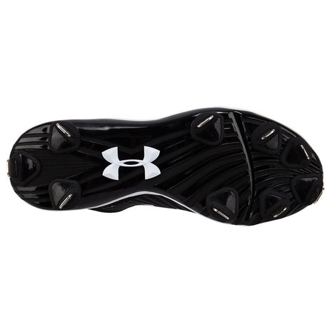 Under Armour Glyde Black/White Stripes Metal Cleats