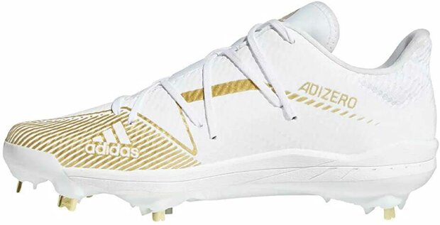 Adidas Afterburner 7 White/Gold Logo Metal Cleats