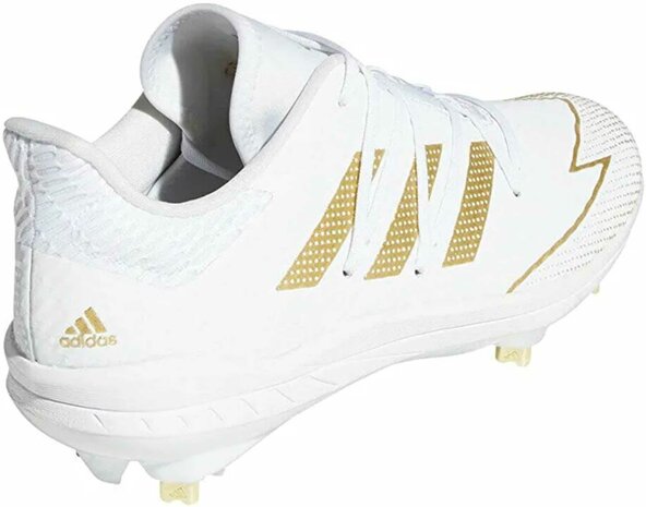 Adidas Afterburner 7 White/Gold Logo Metal Cleats