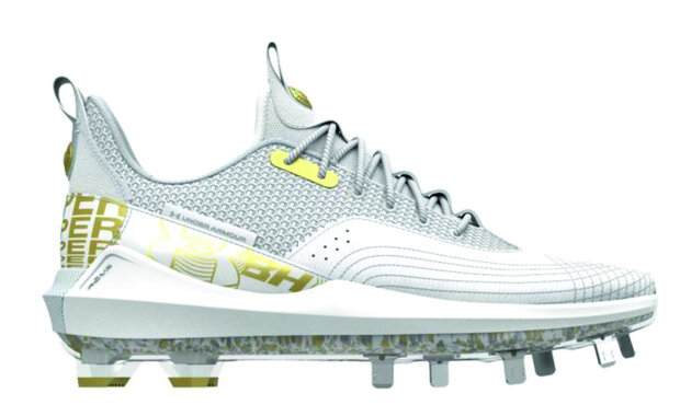 Under Armour Harper 7 White Metal Cleats