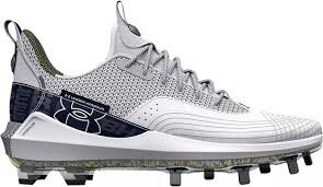 Under Armour Harper 7 White/Navy Metal Cleats