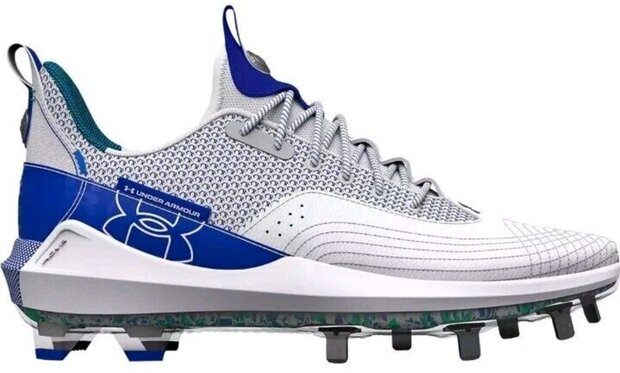 Under Armour Harper 7 White/Royal Metal Cleats