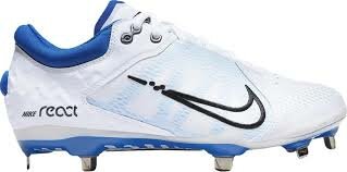 Nike Hyperdiamond 4 White/Royal Metal Cleats