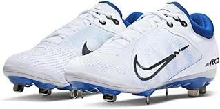 Nike Hyperdiamond 4 White/Royal Metal Cleats