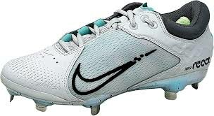 Nike Hyperdiamond 4 White/Teal Metal Cleats