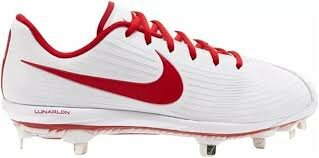 Nike Hyperdiamond 3 White/Scarlet Metal Cleats