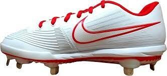 Nike Hyperdiamond 3 White/Scarlet Metal Cleats