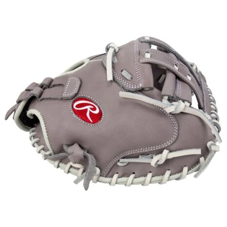 Rawlings R9 Softball 33" Catcher Glove Gray/White RHT