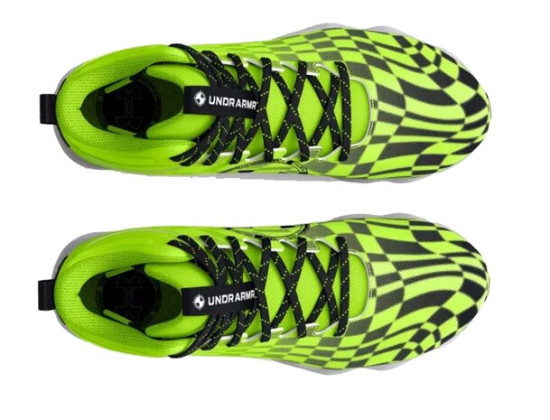 Under Armour Spotlight 3 Neon Green High Rubber Cleats