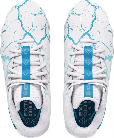 Under Armour Spotlight 4 White/Baby Blue High Rubber Cleats