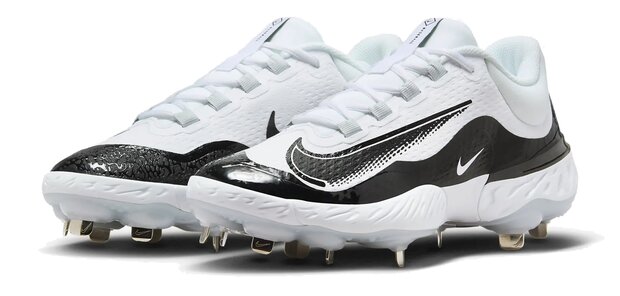 Nike Huarache Elite 4 White/Black Metal Cleats