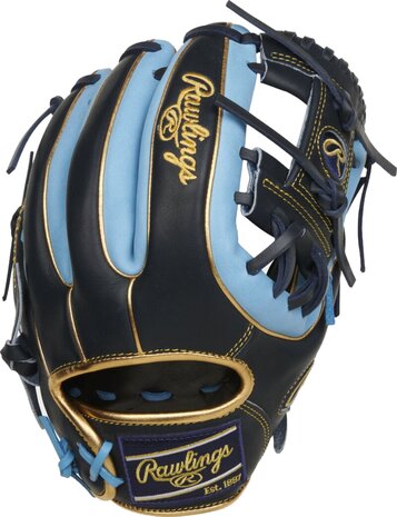 Rawlings Heart of the Hide 11.5" Infield Glove Black/Colombia Blue/Gold RHT