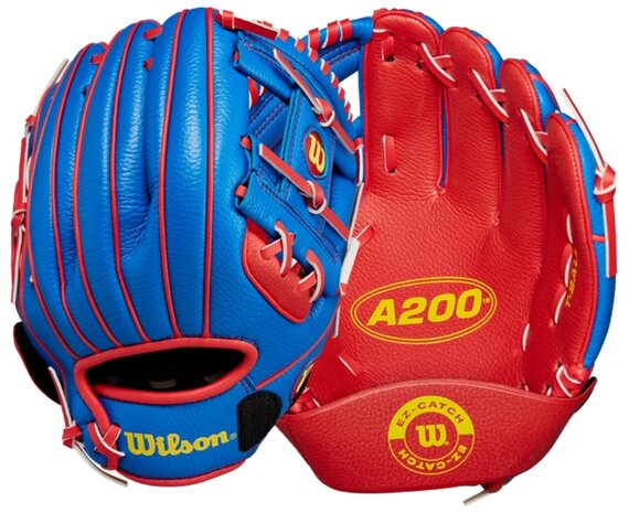 Wilson A200 10" Youth Glove Royal/Red RHT