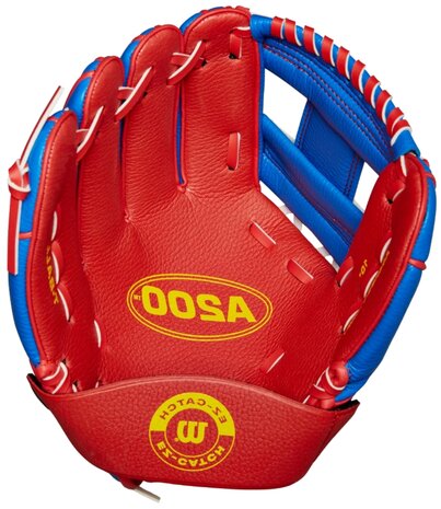 Wilson A200 10" Youth Glove Royal/Red LHT
