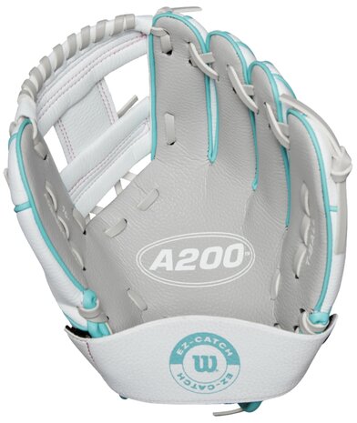 Wilson A200 10" Youth Glove Silver/White/Teal RHT