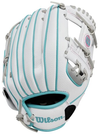 Wilson A200 10" Youth Glove Silver/White/Teal RHT