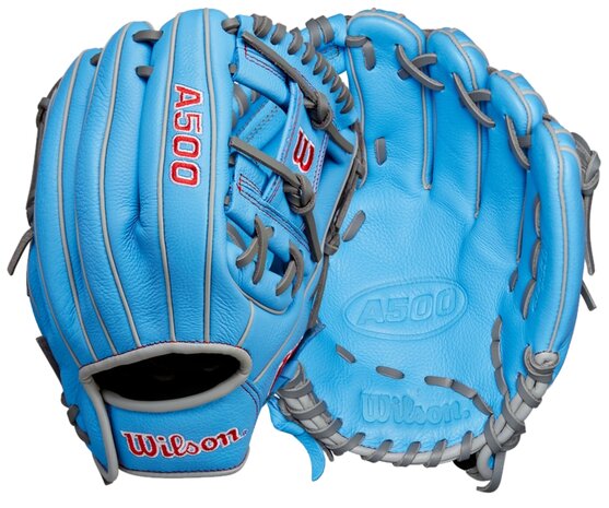 Wilson A500 11" Infield Glove Baby Blue/Grey RHT