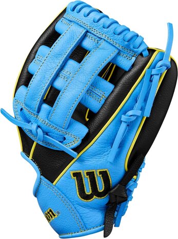 Wilson A500 10.5" Infield Glove Black/Baby Blue/Yellow RHT