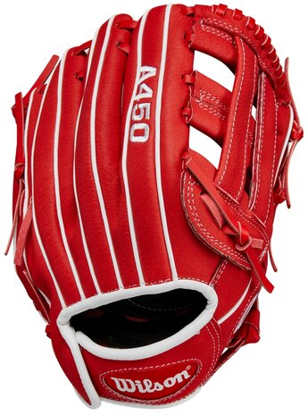 Wilson A450 11" Youth Infield Glove Red/White RHT