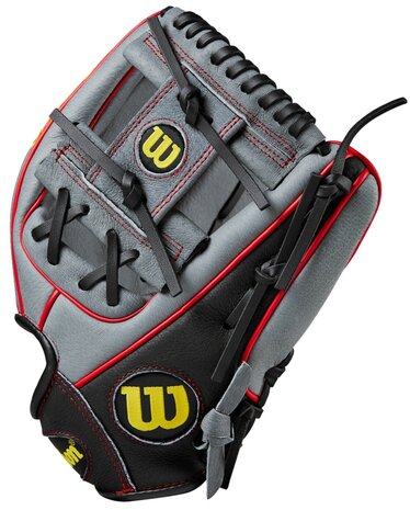 Wilson A450 11.5" Youth Infield Glove Gray/Black/Red RHT
