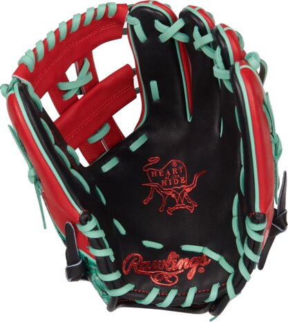 Rawlings Heart of the Hide 11.5" Infield Glove Scarlet/Black/Mint RHT