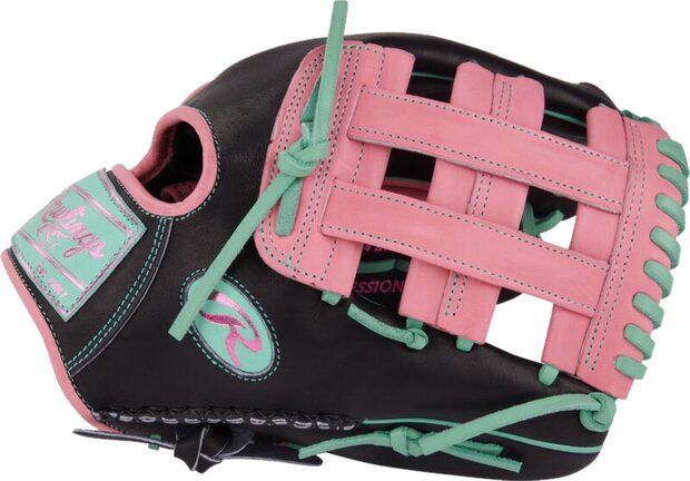 Rawlings Heart of the Hide 12.25" Outfield Glove Black/Pink/Mint RHT