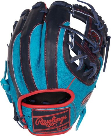 Rawlings Heart of the Hide 11.5" Infield Glove Teal/Navy/Red RHT