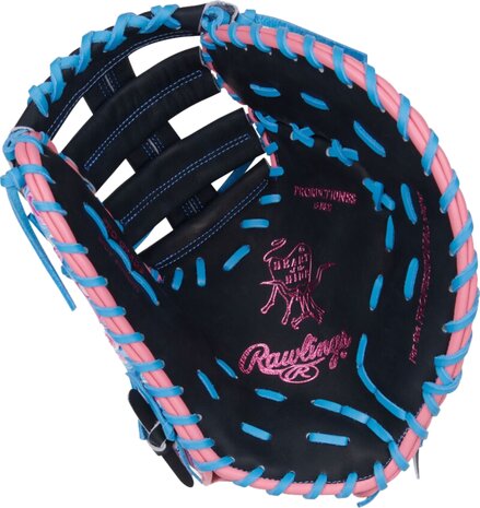 Rawlings Heart Of The Hide 13" First Base Glove Black/Blue/Pink Waves RHT