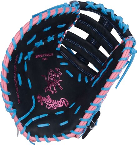 Rawlings Heart Of The Hide 13" First Base Glove Black/Blue/Pink Waves LHT