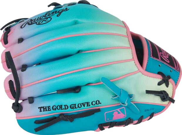 Rawlings Heart of the Hide 11.5" Infield Glove Teal/Pink/Mint RHT