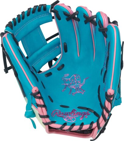 Rawlings Heart of the Hide 11.5" Infield Glove Teal/Pink/Mint RHT