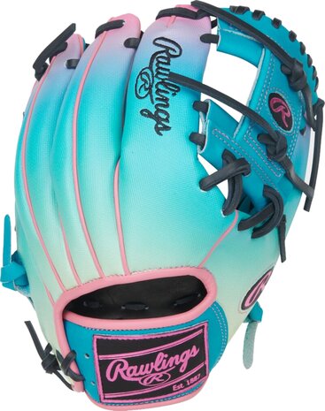 Rawlings Heart of the Hide 11.5" Infield Glove Teal/Pink/Mint RHT