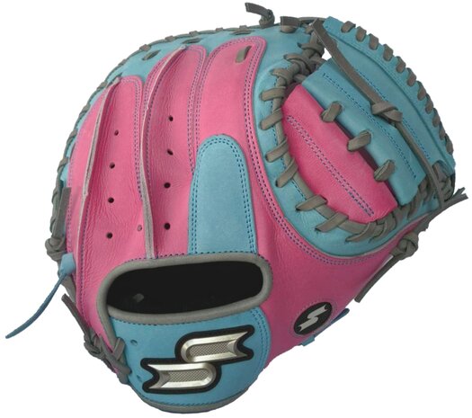 SSK Pro Custom 33" Catcher Glove Pink/Colombia Blue RHT