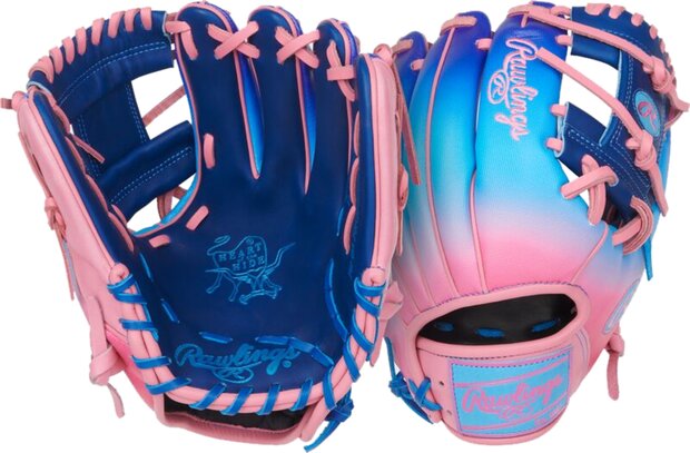 Rawlings Heart of the Hide Fun Burst 11.5" Infield Glove Royal/Colombia Blue/Pink RHT